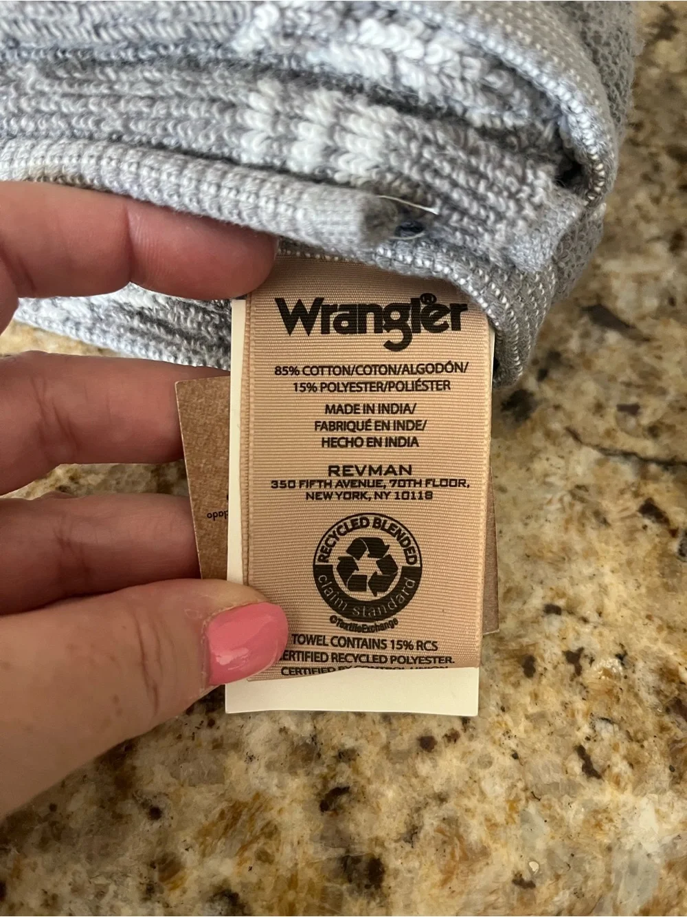 Wrangler Quick Dry Grey 2pc Horse Shoe Hand Towel Set